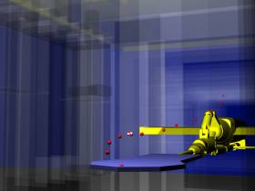 Front view of debris trajectory